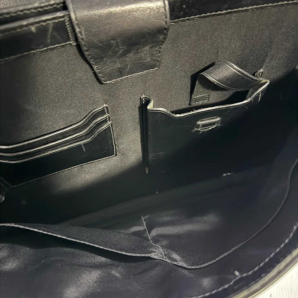 Tumi Leather‎ Briefcase Expandable Laptop Black 94232D